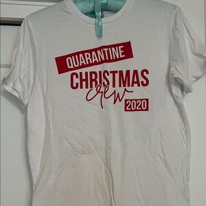 Original Penguin White Tee with Red Christmas Print